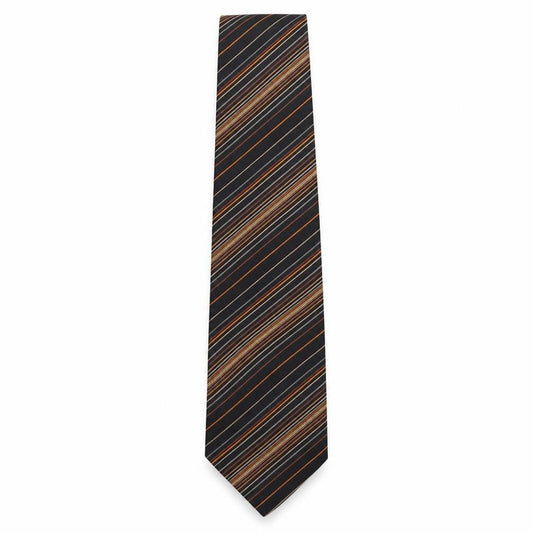 Mens STVDIO Jeff Banks Black Striped 100% Silk  Tie