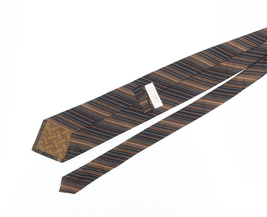 STVDIO Jeff Banks Men's Black Striped Silk Tie