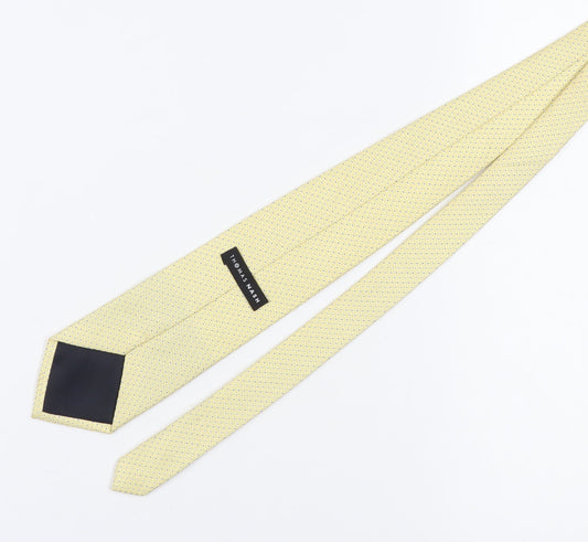 Thomas Nash Men's Yellow Geometric Polyester Tie