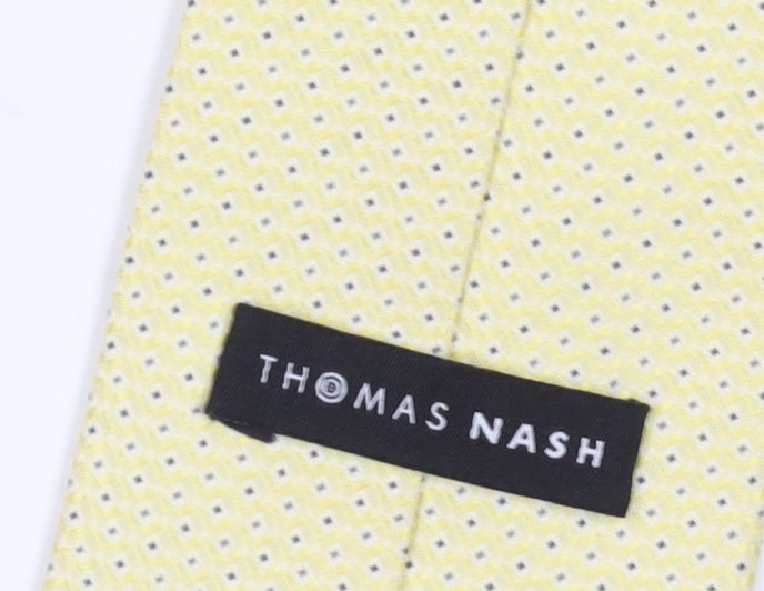 Thomas Nash Men's Yellow Geometric Polyester Tie