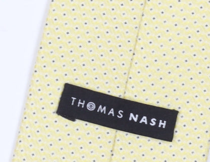 Thomas Nash Men's Yellow Geometric Polyester Tie