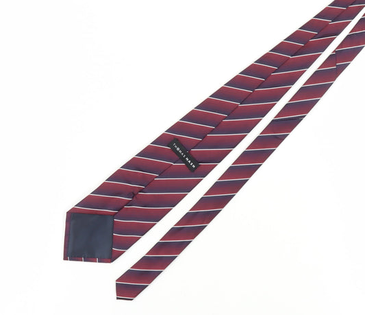 Thomas Nash Men’s Red Striped Tie, Polyester