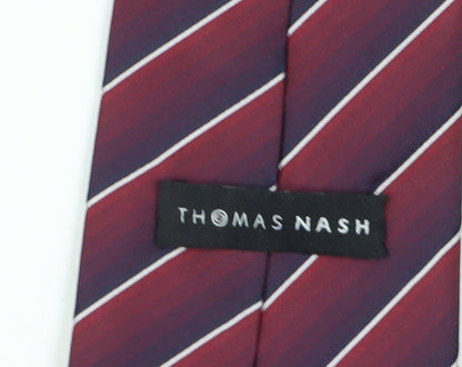 Thomas Nash Men’s Red Striped Tie, Polyester