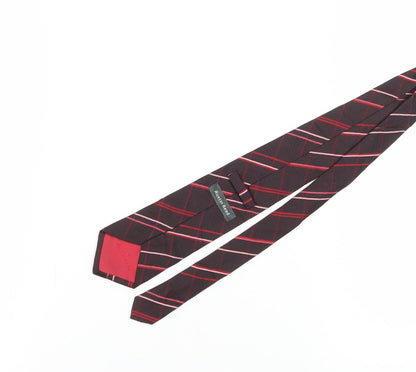 Austin Reed Men's Red Plaid Silk Tie