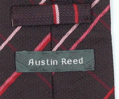 Austin Reed Men's Red Plaid Silk Tie