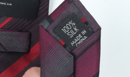 Jasper Conran Men's Red Striped Silk Tie