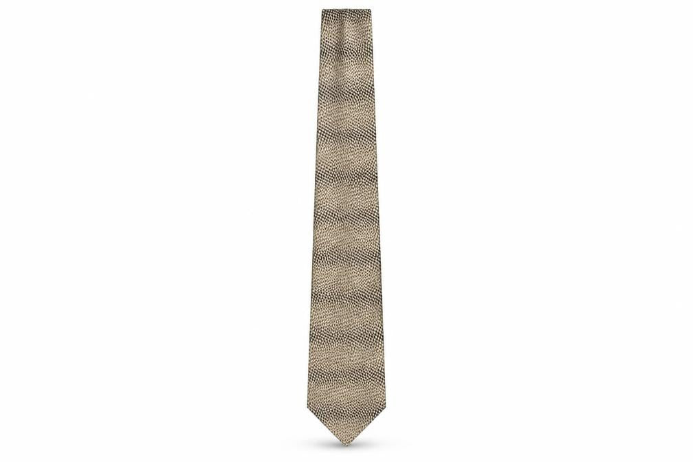 Mens STVDIO Jeff Banks Beige Geometric 100% Silk  Tie