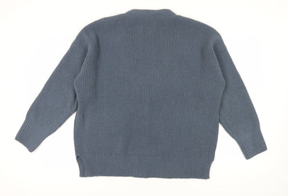 Abercrombie & Fitch Women's Blue Cardigan, M, Knit V-Neck