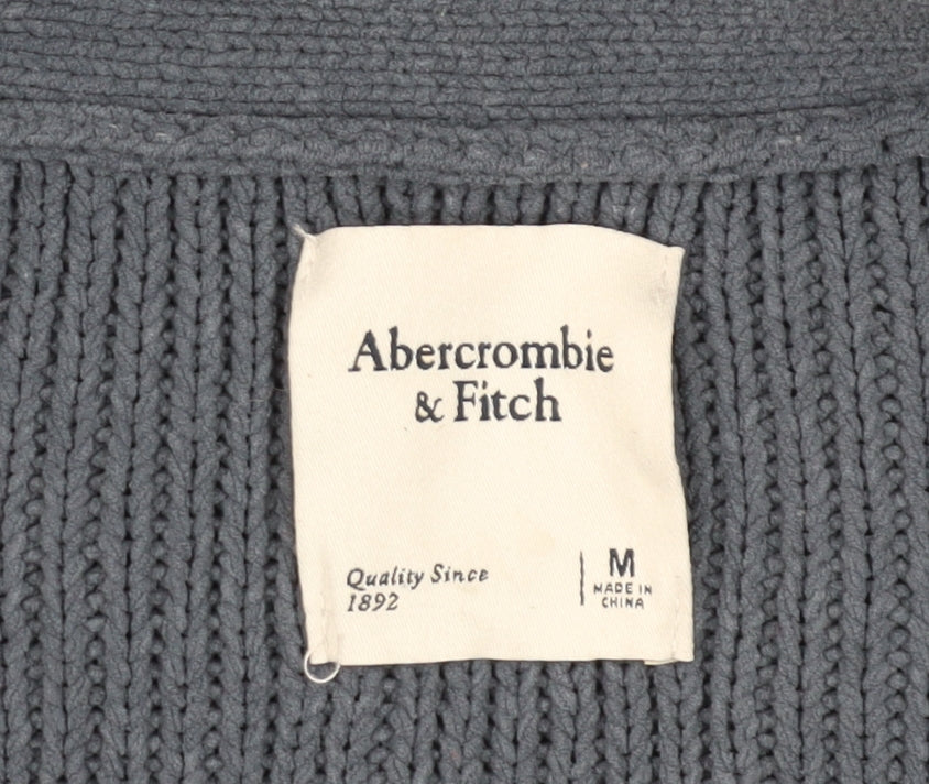 Abercrombie & Fitch Women's Blue Cardigan, M, Knit V-Neck