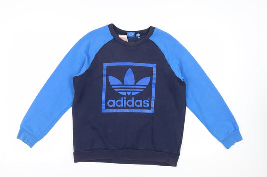 Additional front view of Adidas boys’ blue sweatshirt 13-14y pullover logo