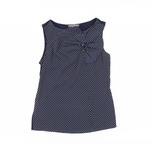 Laura Ashley Women’s Blue Polka Dot Blouse Size 8
