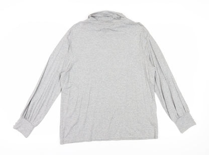 Laura Ashley Grey Mock Neck Long Sleeve Top, Size 16