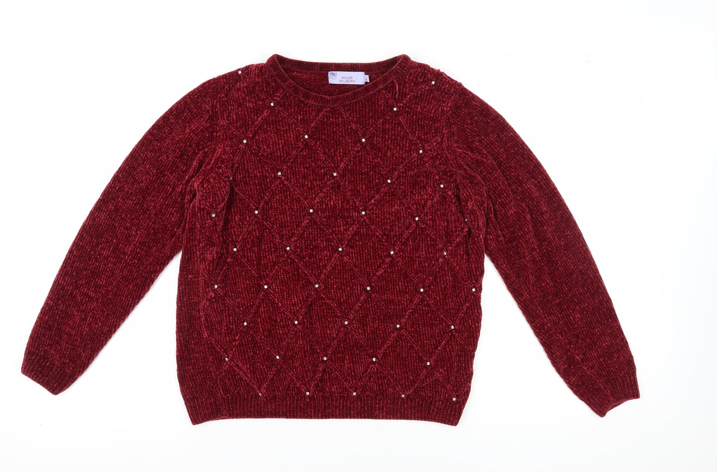 Womens UK Size 10-12 HONOR MILLBURN Red Pullover Jumper