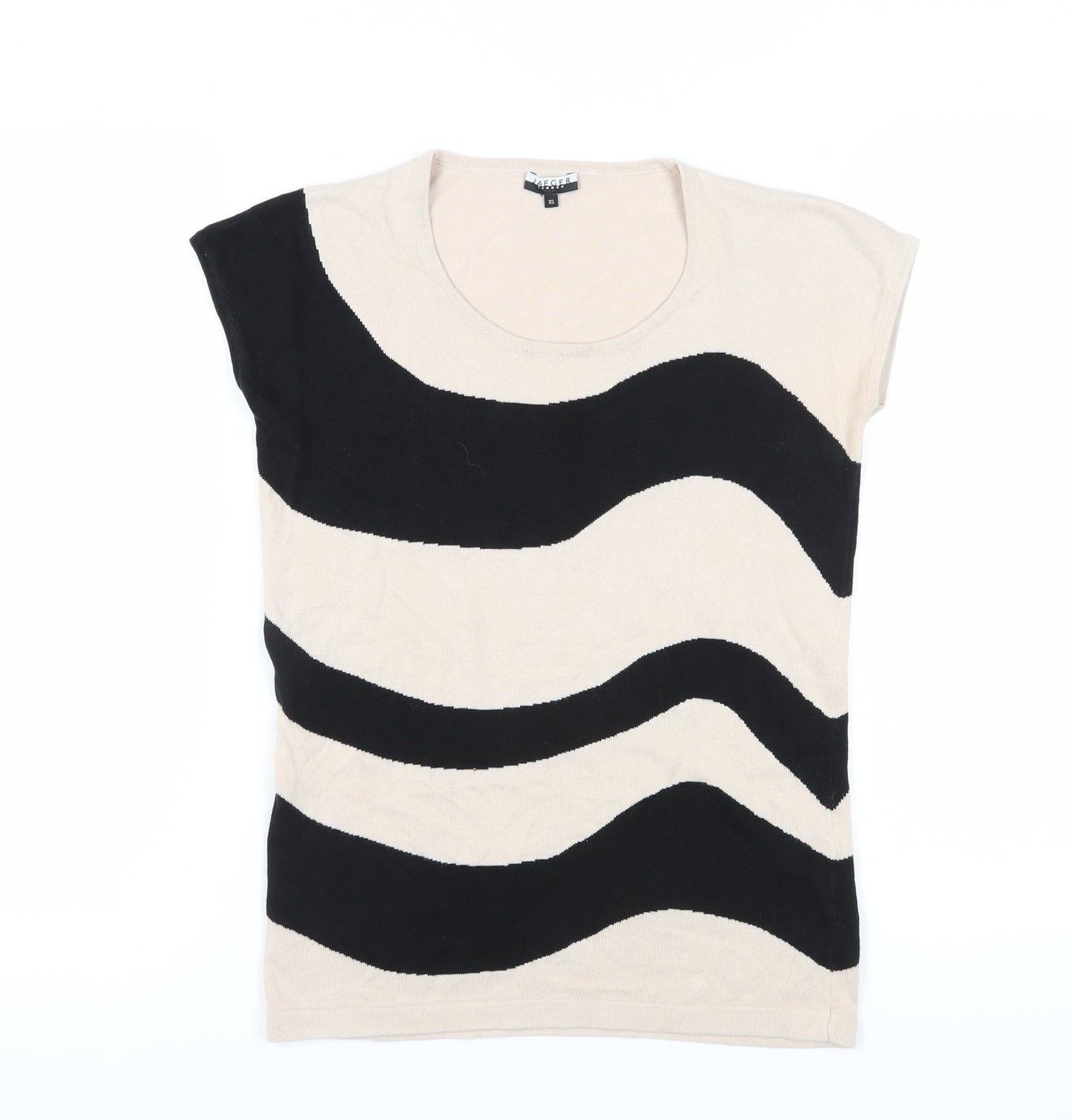 Jaeger Women's Beige & Black XS Knit T-Shirt