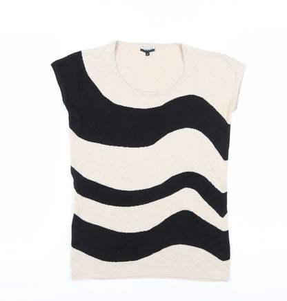 Jaeger Women's Beige & Black XS Knit T-Shirt