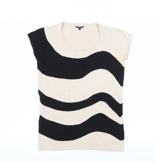Jaeger Women's Beige & Black XS Knit T-Shirt