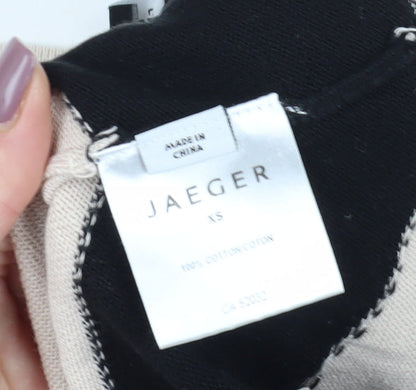 Jaeger Women's Beige & Black XS Knit T-Shirt