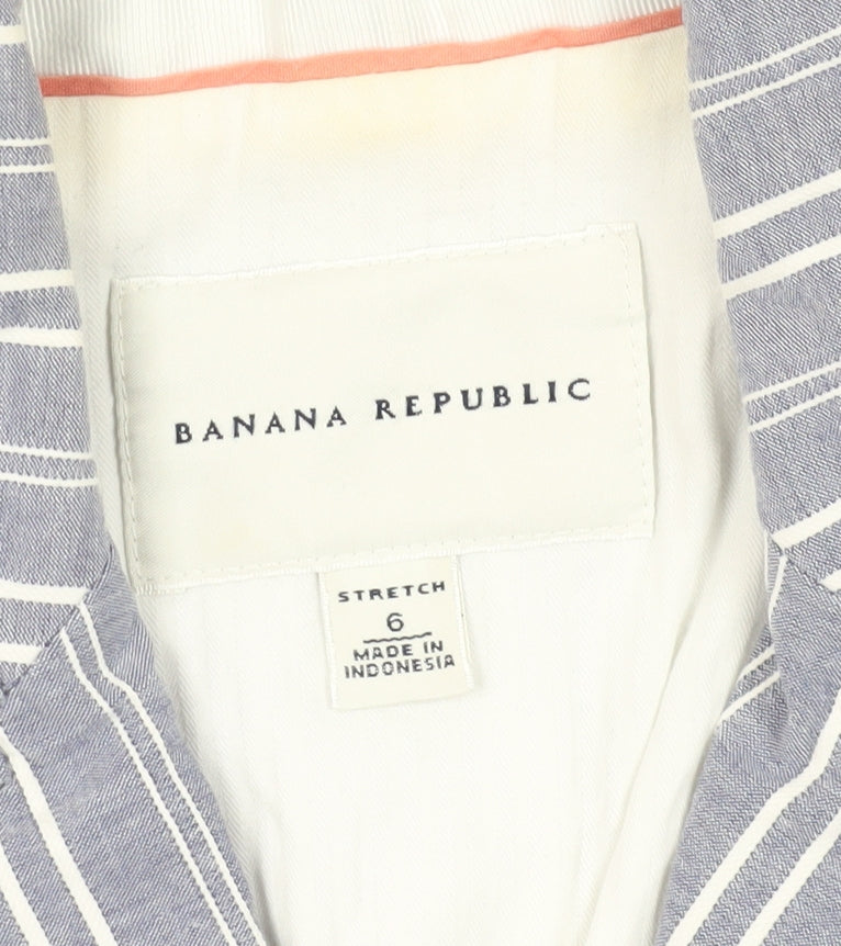 Banana Republic Women's Blue Striped Suit Jacket, Size 8
