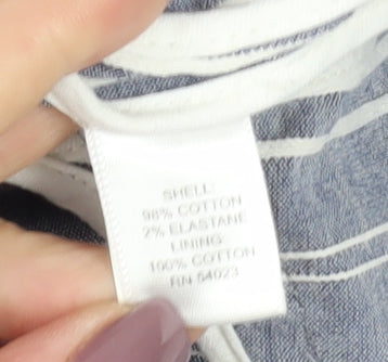 Banana Republic Women's Blue Striped Suit Jacket, Size 8