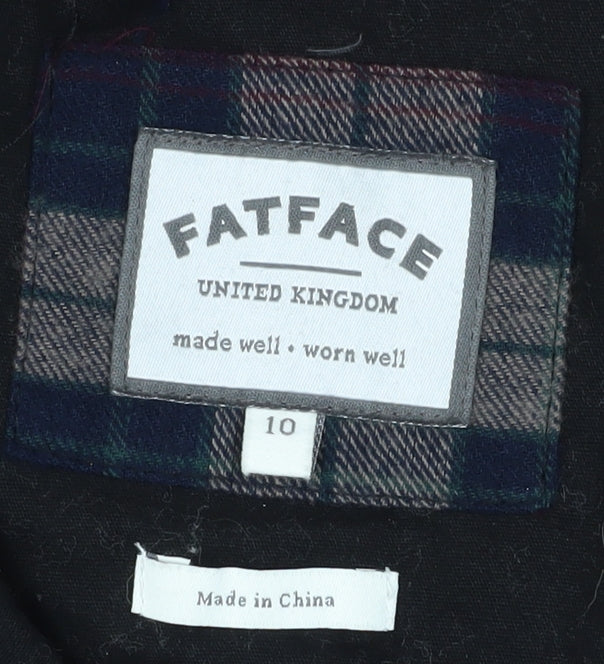 Fatface Women's Black Quilted Jacket Size 10