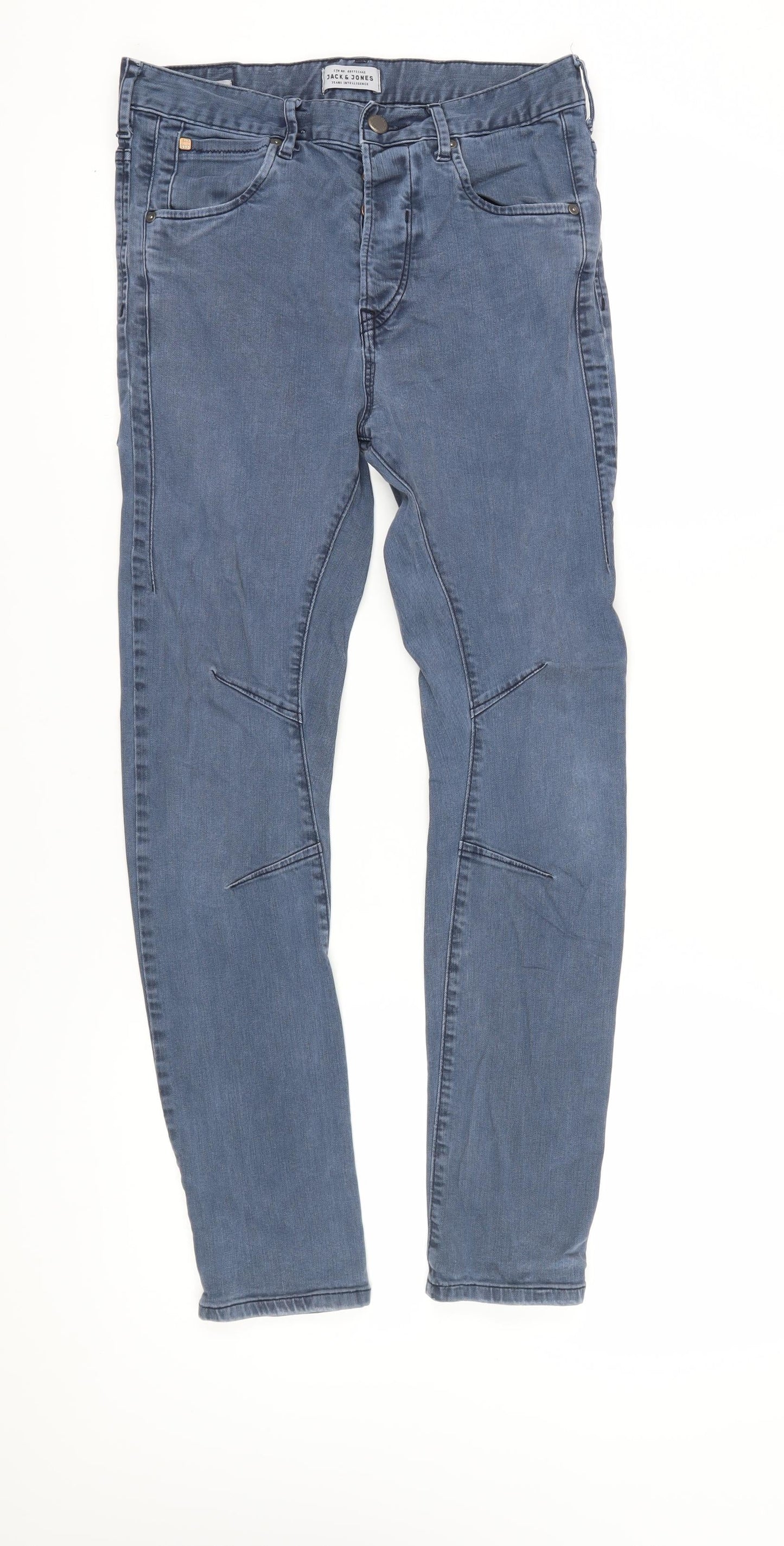 Jack & Jones Men's Blue Slim Fit Straight Jeans