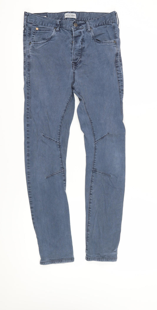 Jack & Jones Men's Blue Slim Fit Straight Jeans