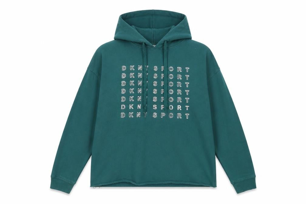Womens UK Size S DKNY Green Pullover Hoodie