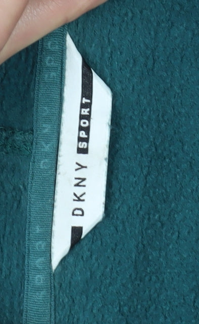 DKNY Women's Green Hoodie with Logo, Size S