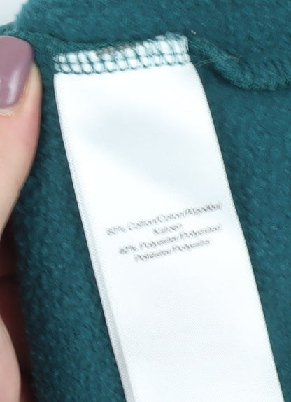 DKNY Women's Green Hoodie with Logo, Size S