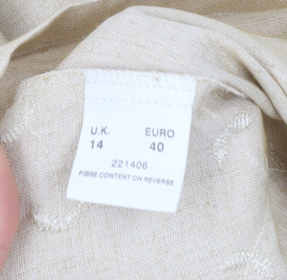 Eastex Beige Women's Blazer, Size 14, Floral Pattern