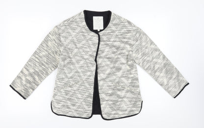 White Stuff Women's Grey Blazer, Size 8, Geometric, Casual