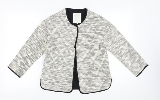 White Stuff Women's Grey Blazer, Size 8, Geometric, Casual