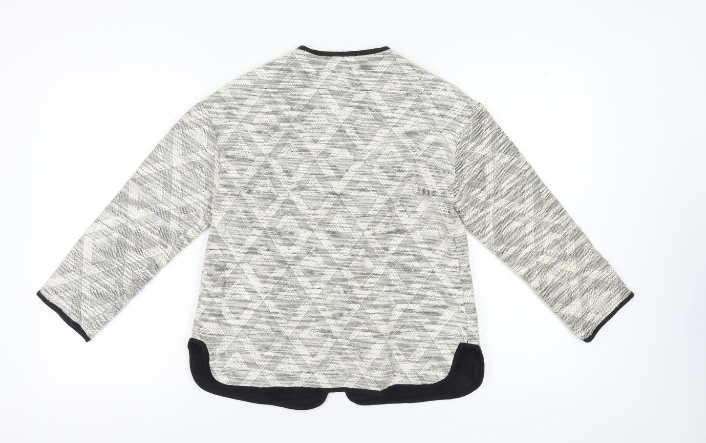 White Stuff Women's Grey Blazer, Size 8, Geometric, Casual