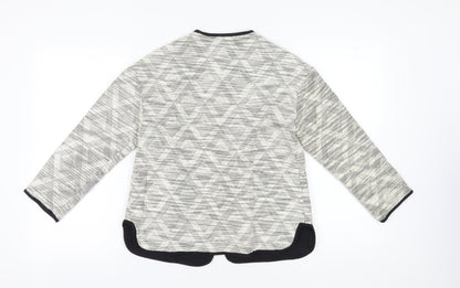 White Stuff Women's Grey Blazer, Size 8, Geometric, Casual