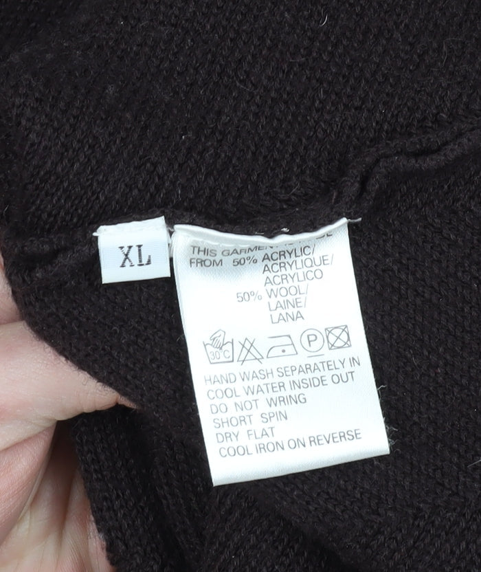 Womens UK Size XL Jacques Vert Brown Full Zip Jumper