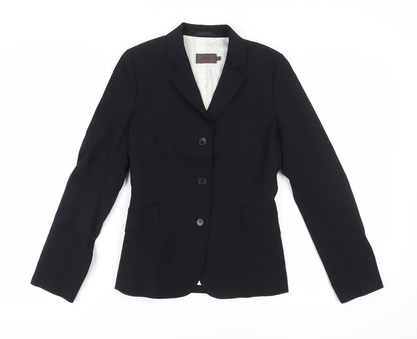 Reiss Women's Black Blazer Size 8 with Notch Lapel
