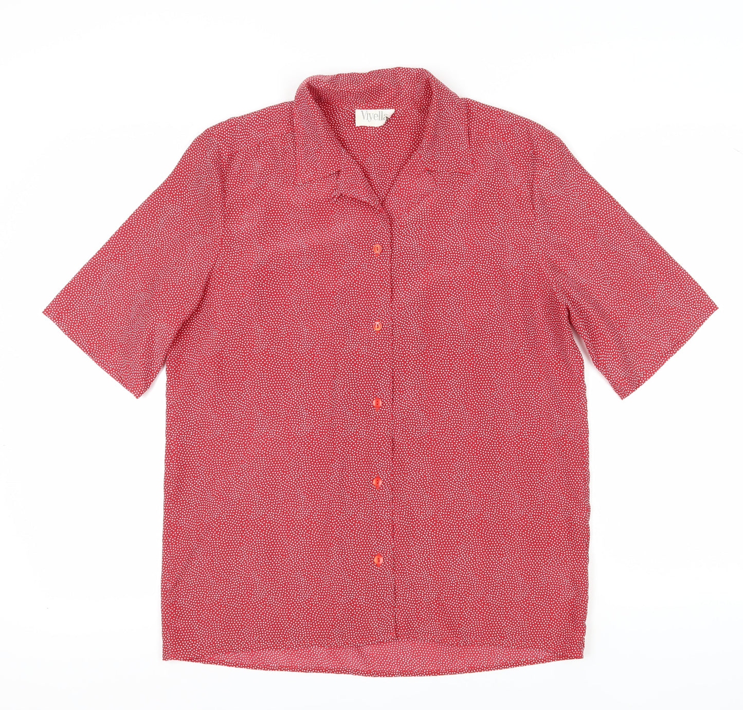 Womens UK Size 14 Viyella Red  Button-Up
