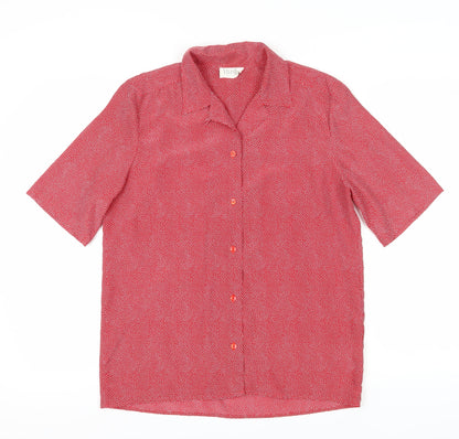 Womens UK Size 14 Viyella Red  Button-Up