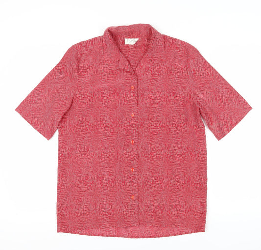Womens UK Size 14 Viyella Red  Button-Up