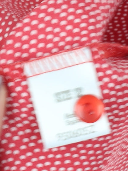 Womens UK Size 14 Viyella Red  Button-Up