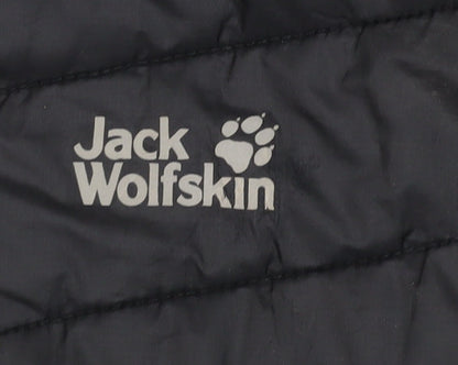 Jack Wolfskin Boys Black Puffer Jacket 8-9Yrs Hooded
