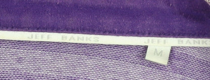 Jeff Banks Men's Purple M Striped Short Sleeve Polo