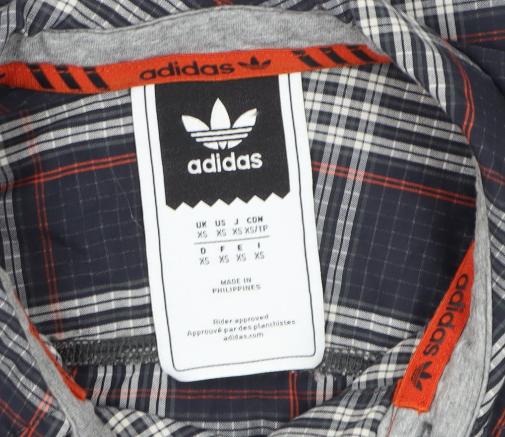 Adidas Men's Multicoloured XS Plaid Long Sleeve Shirt