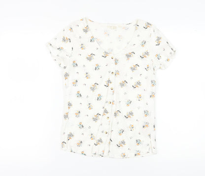 Womens UK Size 6 Fat Face White Basic Button-Up