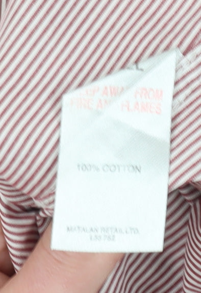 Jeff Banks Striped Mens Slim Fit Red Shirt Small