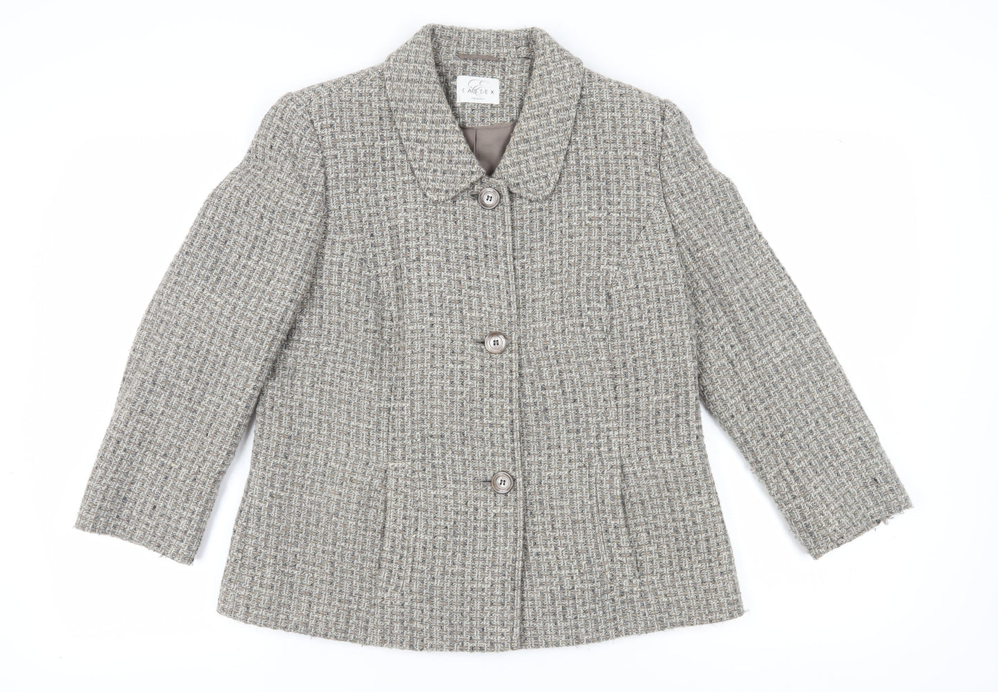Eastex Women's Grey Check Blazer, Size 14, Classic Fit