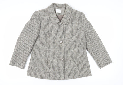 Eastex Women's Grey Check Blazer, Size 14, Classic Fit