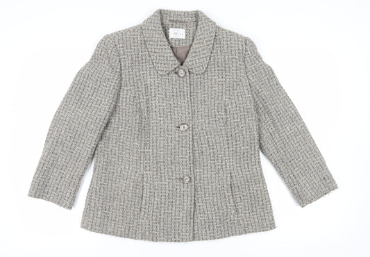 Eastex Women's Grey Check Blazer, Size 14, Classic Fit