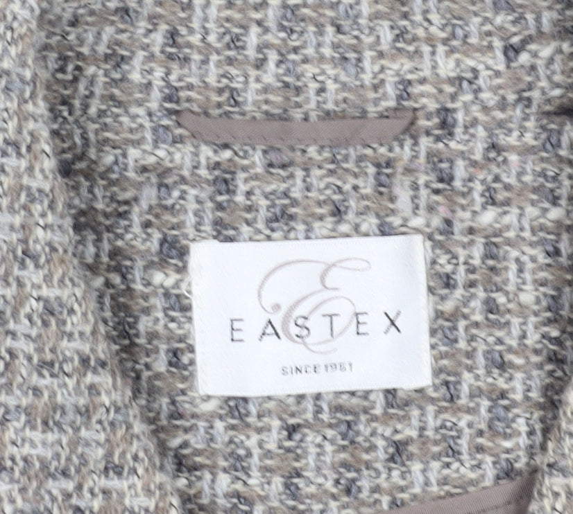 Eastex Women's Grey Check Blazer, Size 14, Classic Fit