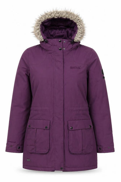 Regatta Women's Purple Parka Coat Size 10 Hooded Winter